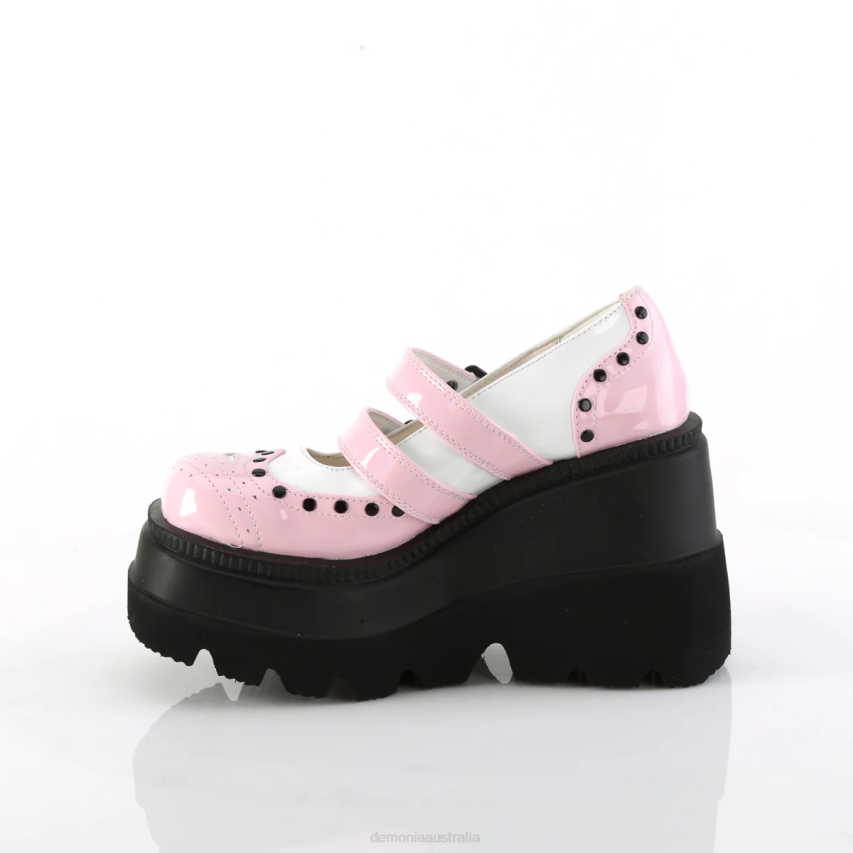 Baby Pink-White Patent Demonia Shaker-27 R6NZ447