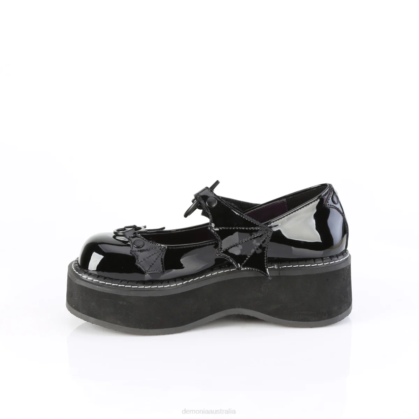Black Patent Demonia Emily-23 R6NZ418