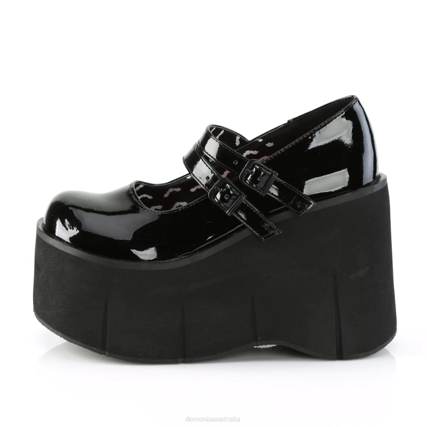 Black Patent Demonia Kera-08 R6NZ428