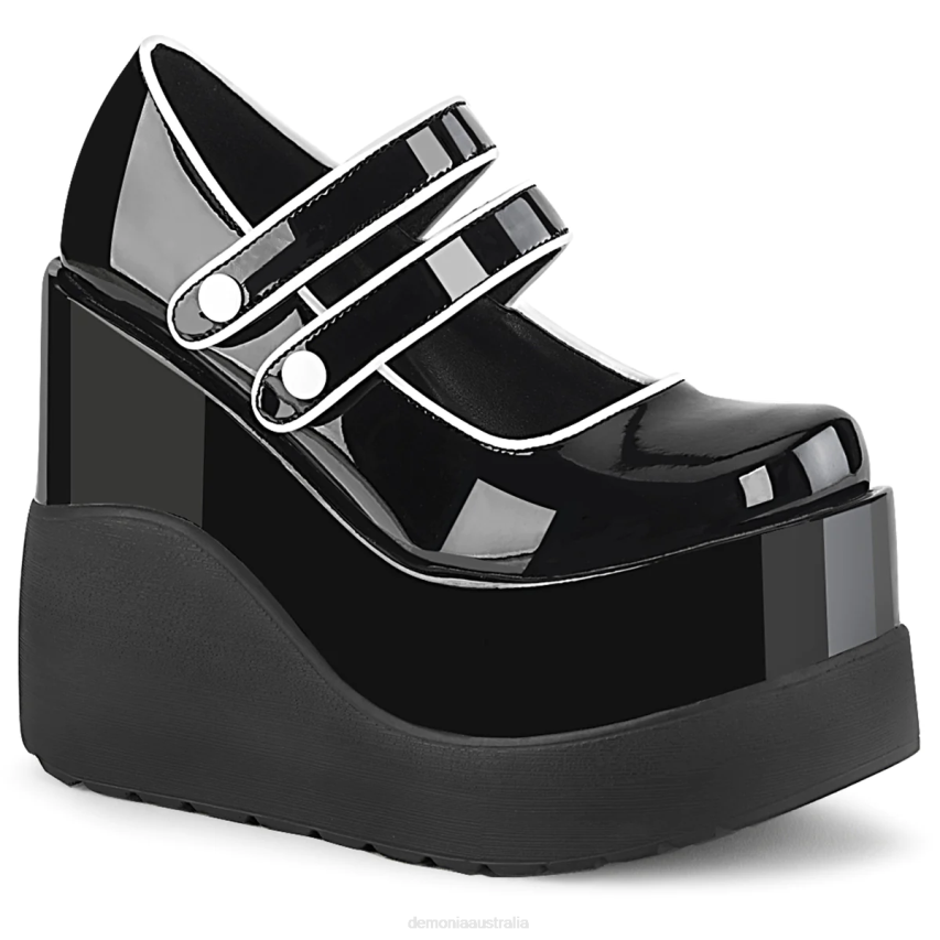 Black Patent Demonia Void-37 R6NZ476