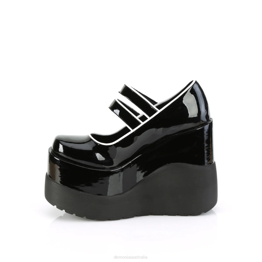 Black Patent Demonia Void-37 R6NZ476