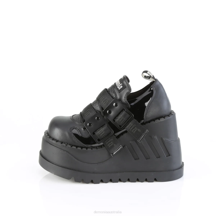 Black Patent-Vegan Leather Demonia Stomp-28 R6NZ470