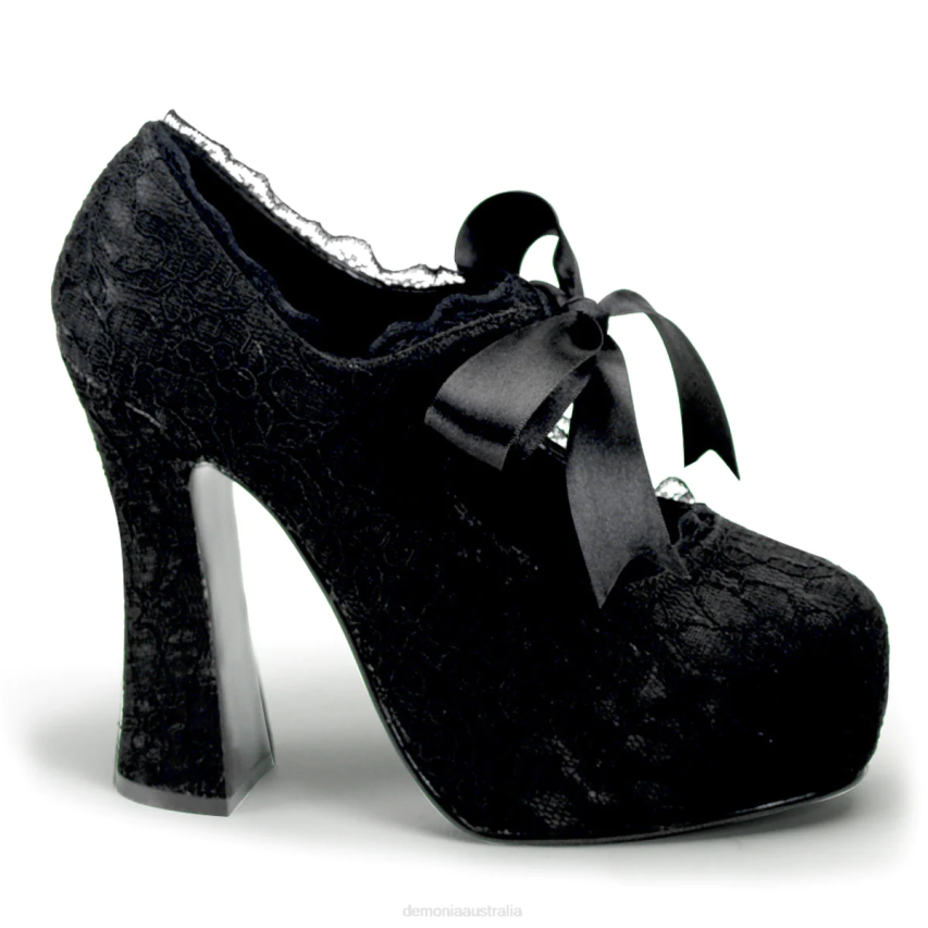 Black Satin-Black Lace Demonia Demon-11 R6NZ410