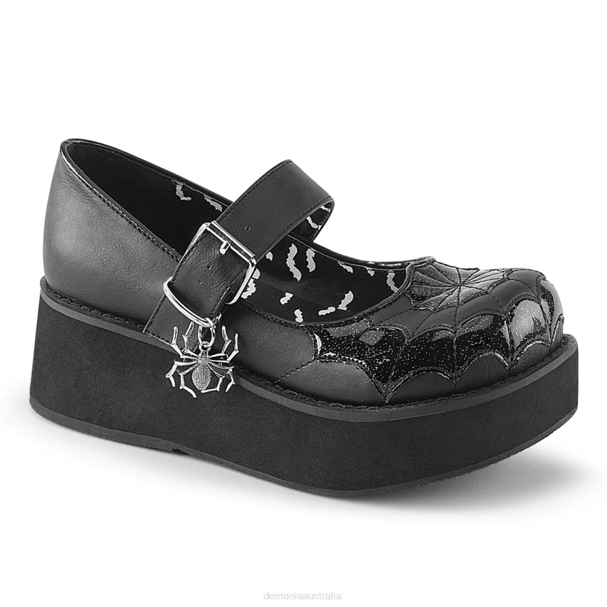Black Vegan Leather-Black Patent Demonia Sprite-05 R6NZ468