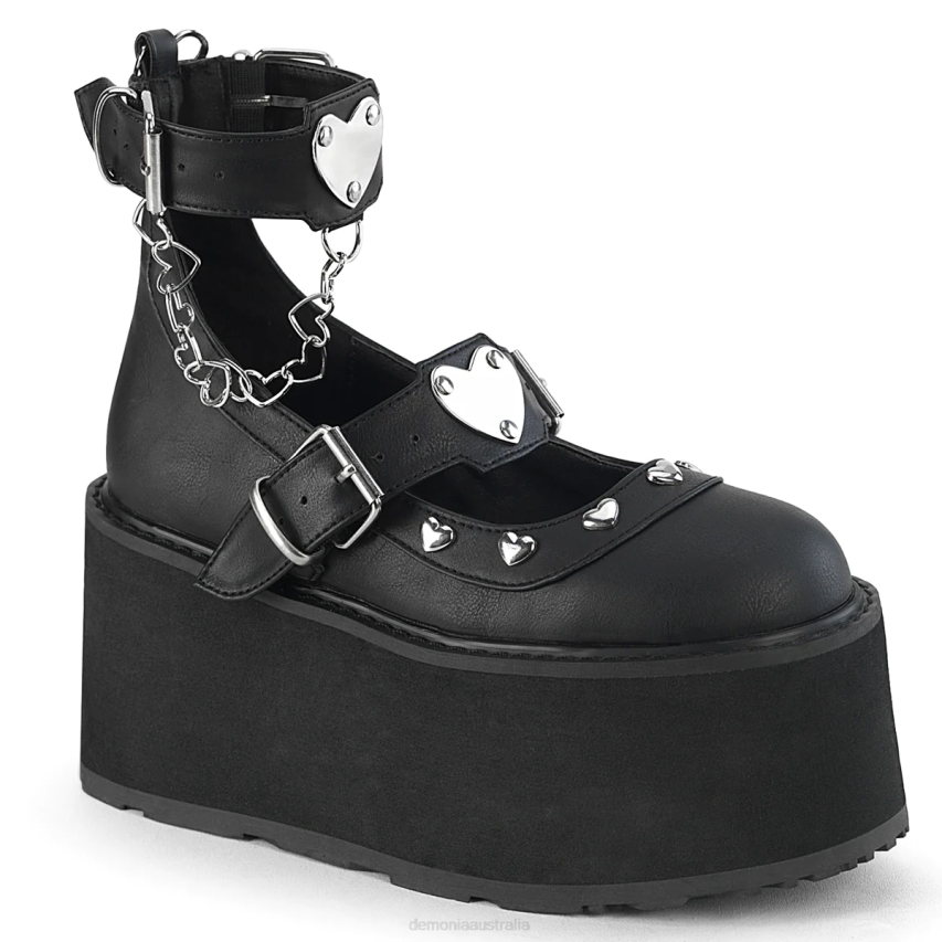Black Vegan Leather Demonia Damned-56 R6NZ407