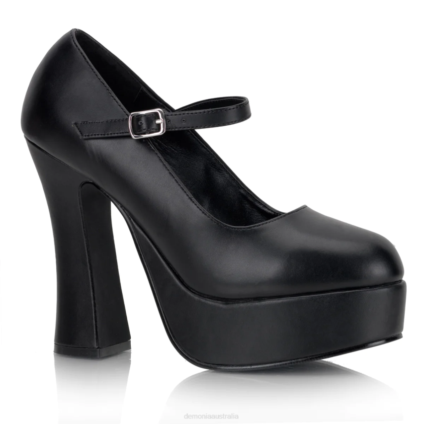 Black Vegan Leather Demonia Dolly-50 R6NZ415