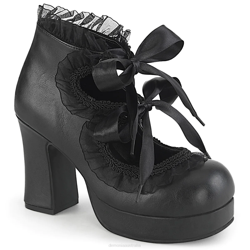 Black Vegan Leather Demonia Gothika-53 R6NZ423