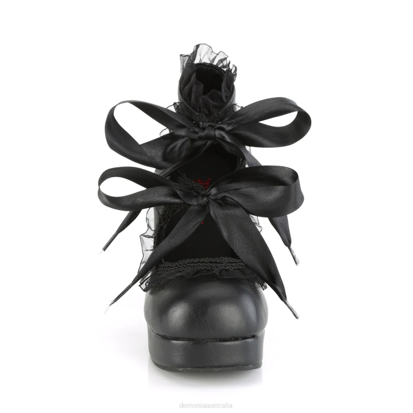 Black Vegan Leather Demonia Gothika-53 R6NZ423