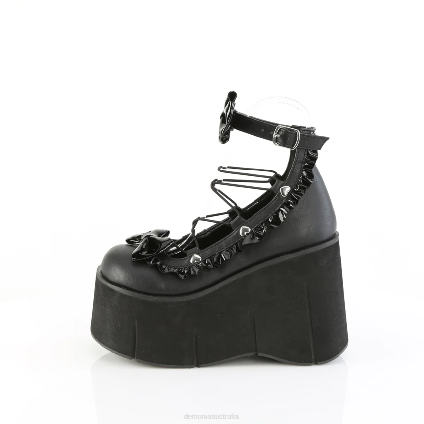 Black Vegan Leather Demonia Kera-18 R6NZ435