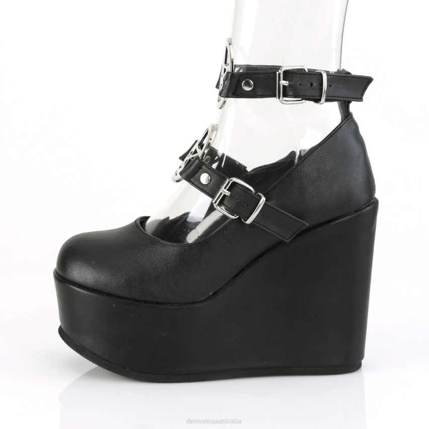 Black Vegan Leather Demonia Poison-99-1 R6NZ439