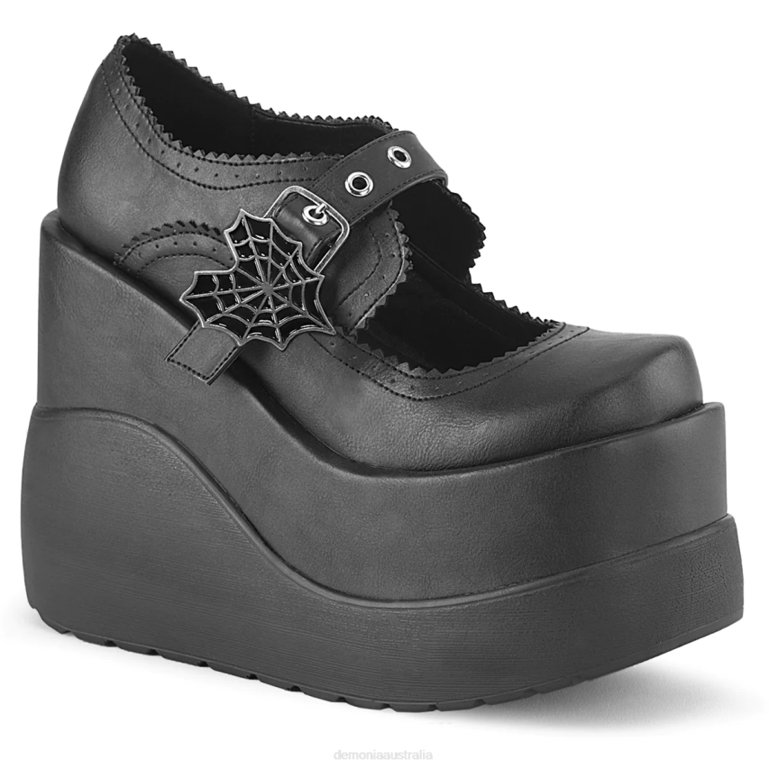 Black Vegan Leather Demonia Void-38 R6NZ480