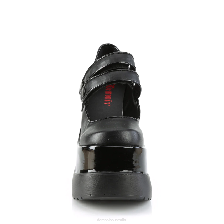 Black Vegan Leather-Patent Demonia Void-37 R6NZ477