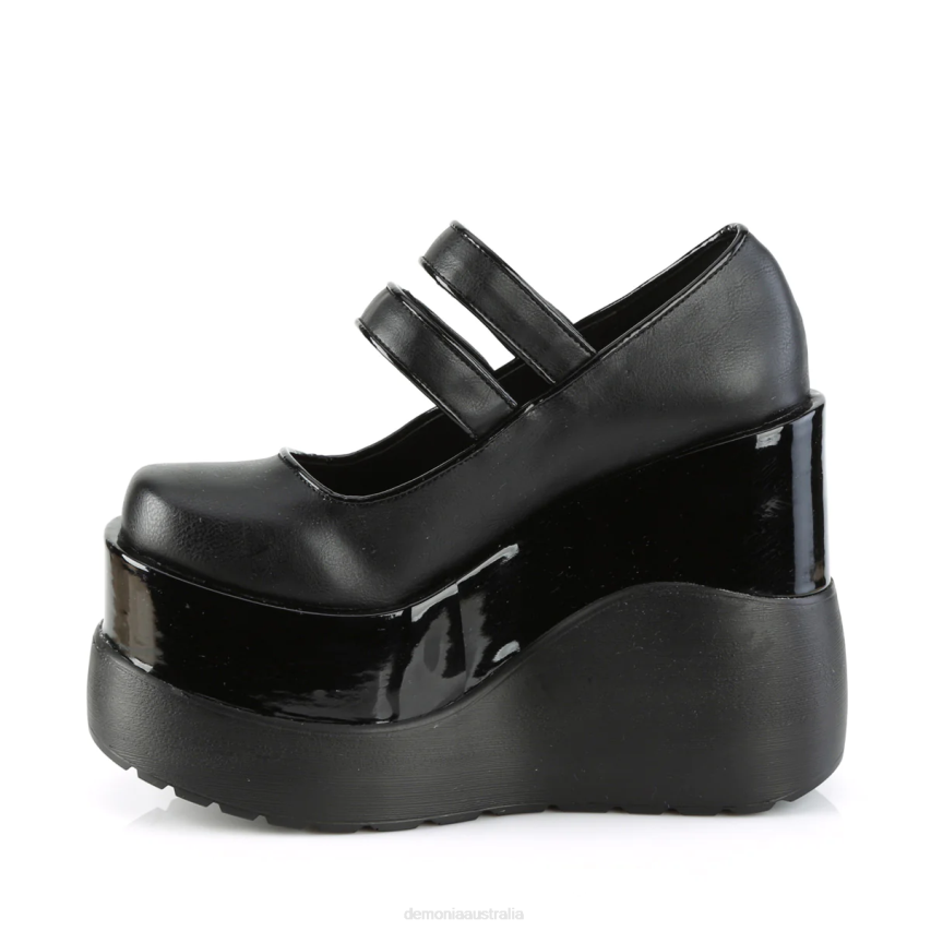 Black Vegan Leather-Patent Demonia Void-37 R6NZ477