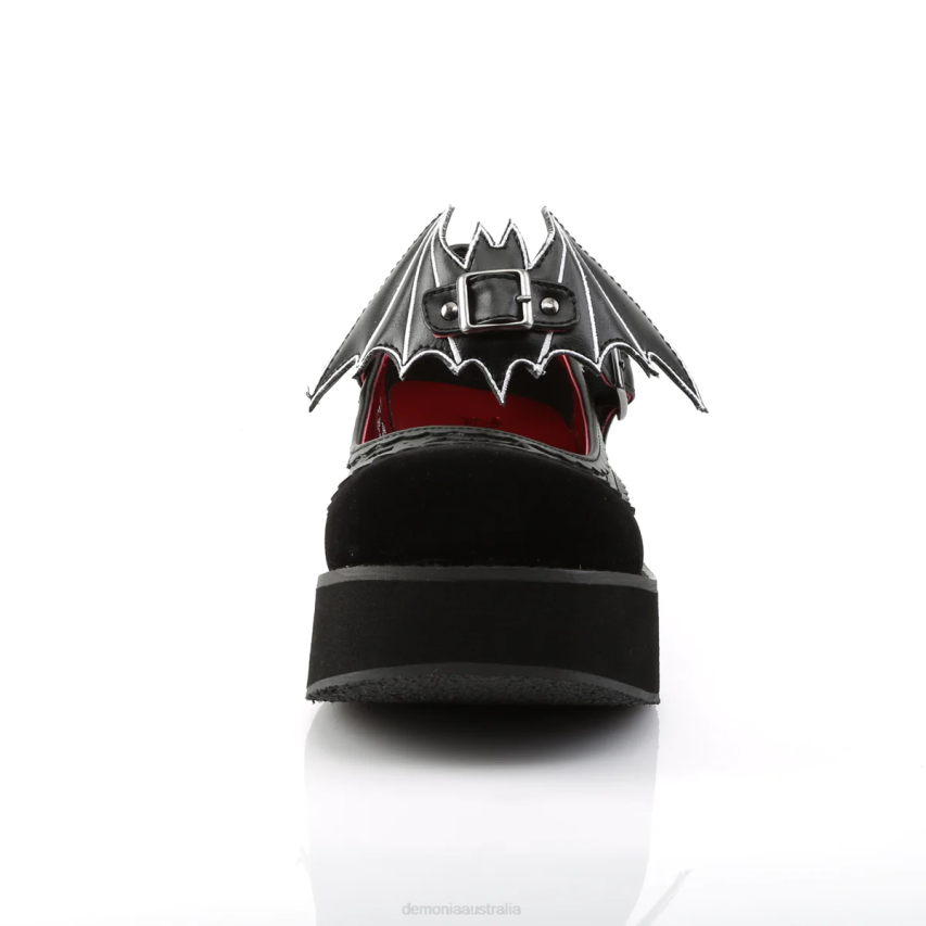 Black Vegan Leather-Velvet Demonia Sprite-09 R6NZ469