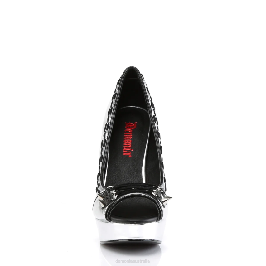 Silver Vegan Leather Demonia Pixie-18 R6NZ438