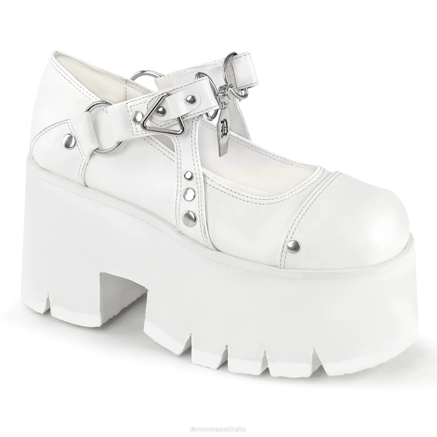 White Vegan Leather Demonia Ashes-33 R6NZ397