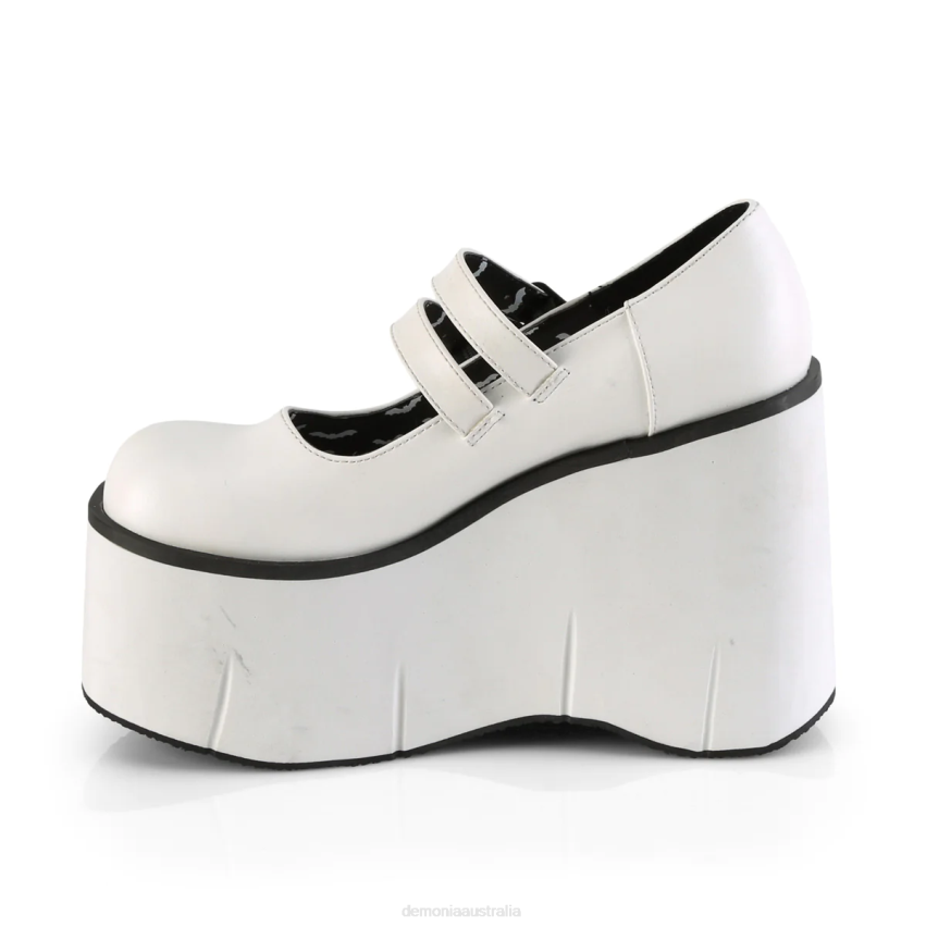 White Vegan Leather Demonia Kera-08 R6NZ430