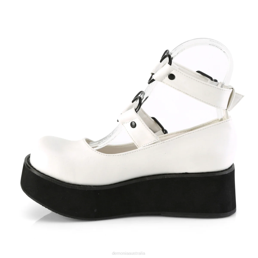 White Vegan Leather Demonia Sprite-02 R6NZ466