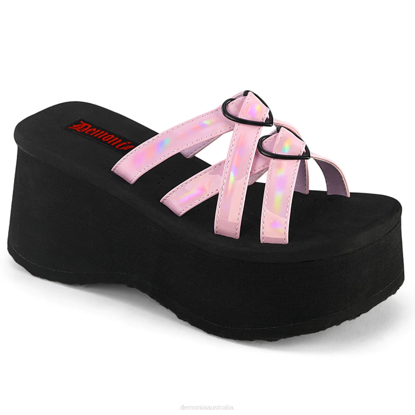 Baby Pink Holo Patent Demonia Funn-15 R6NZ531
