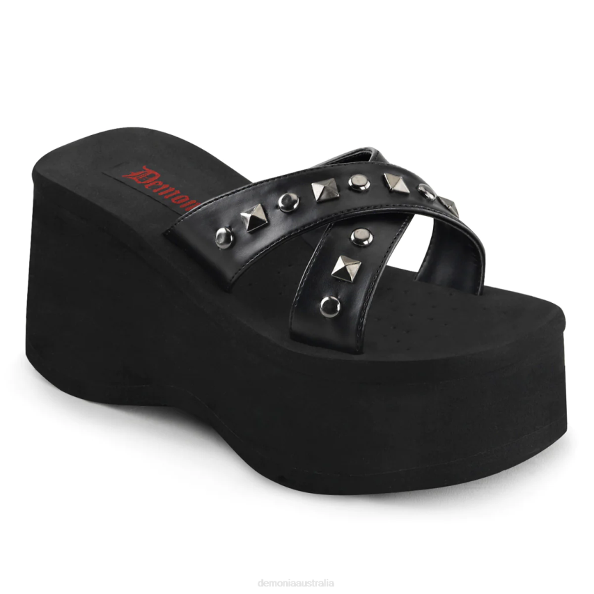 Black Vegan Leather Demonia Funn-29 R6NZ493