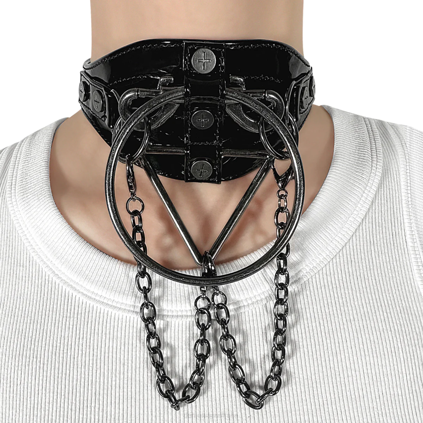 Black Demonia Demonia Leather Choker R6NZ1089