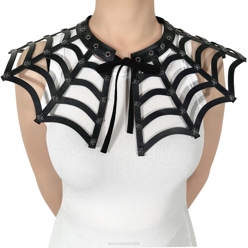 Black Demonia Demonia Spiderweb Cutout Collar R6NZ1093