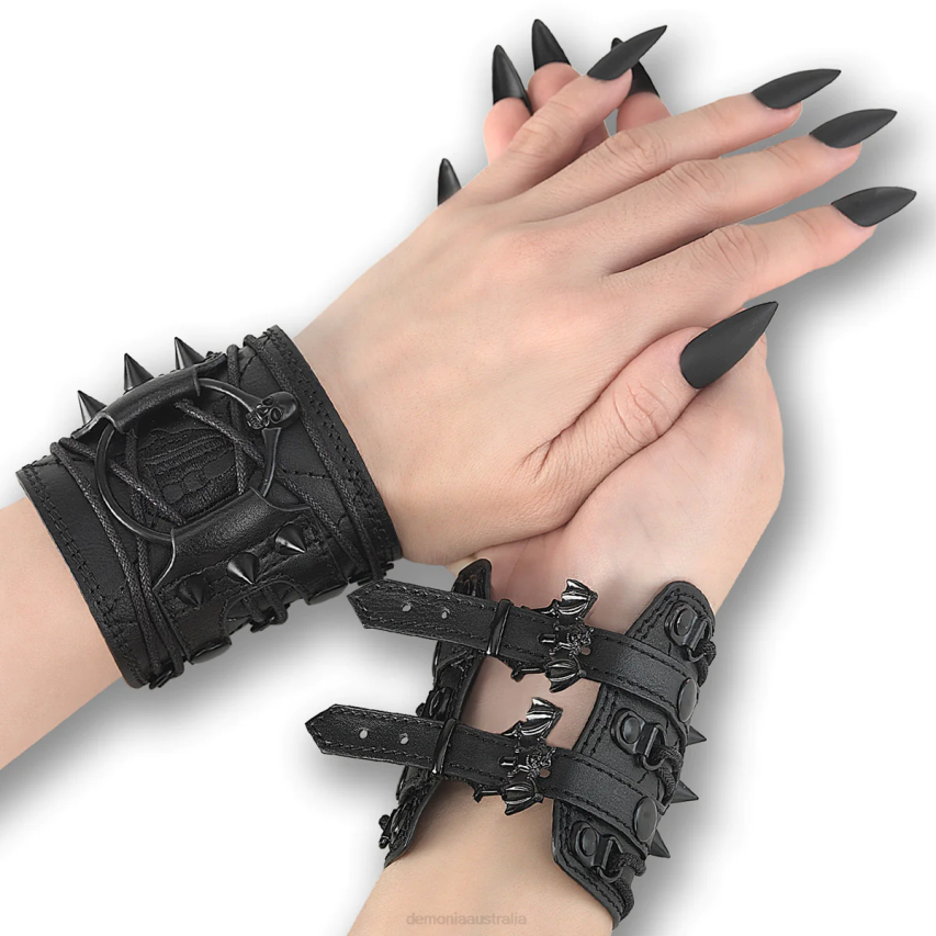 Black Demonia Demonia Spiked Wrist Cuff (Pair) R6NZ1094