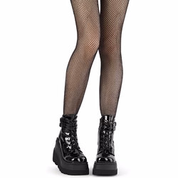 Black Nylon Demonia Fishnet Pantyhose R6NZ1148