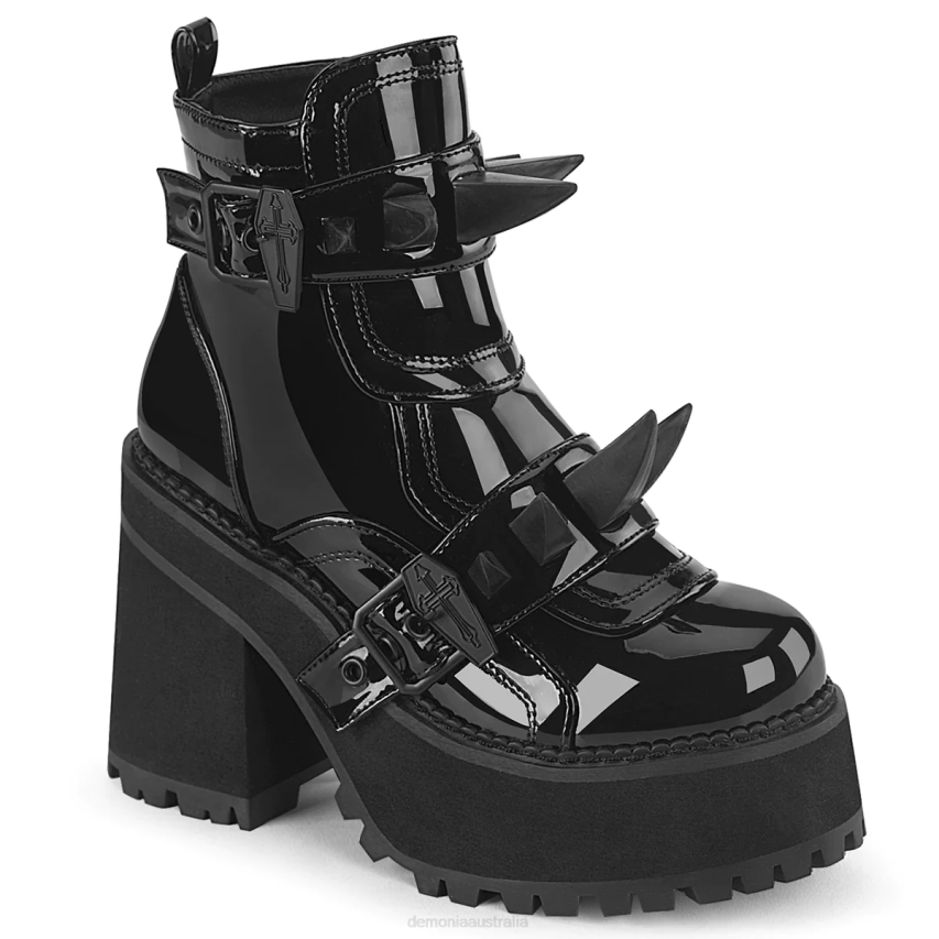 Black Patent Demonia Assault-72 R6NZ934