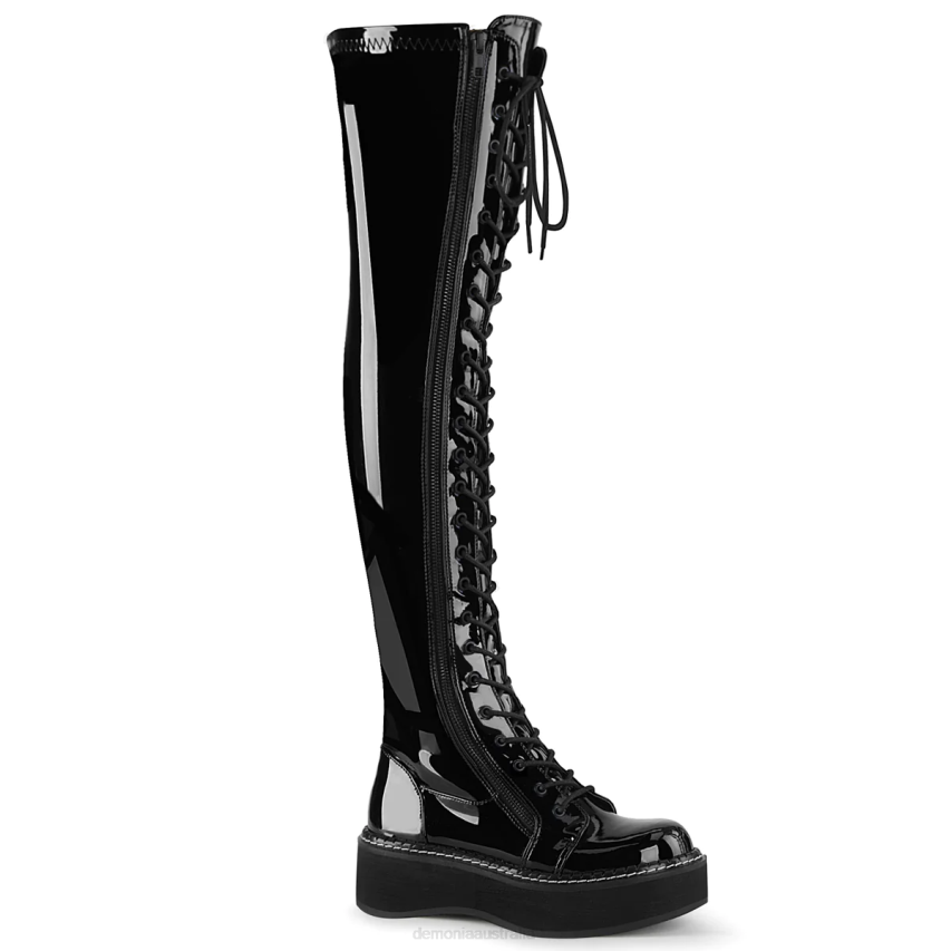 Black Patent Demonia Emily-375 R6NZ1145