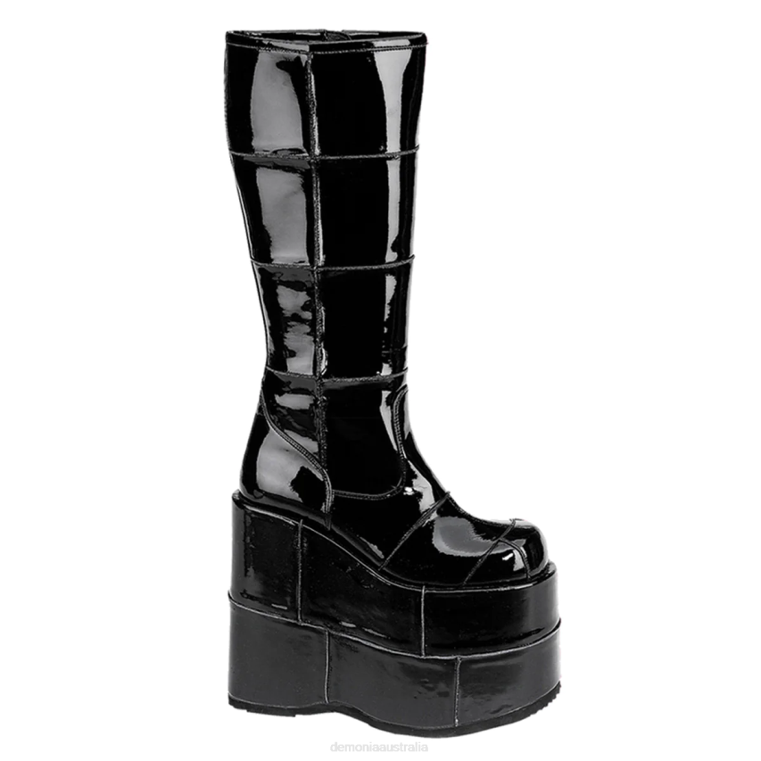 Black Patent Demonia Stack-301 R6NZ1376