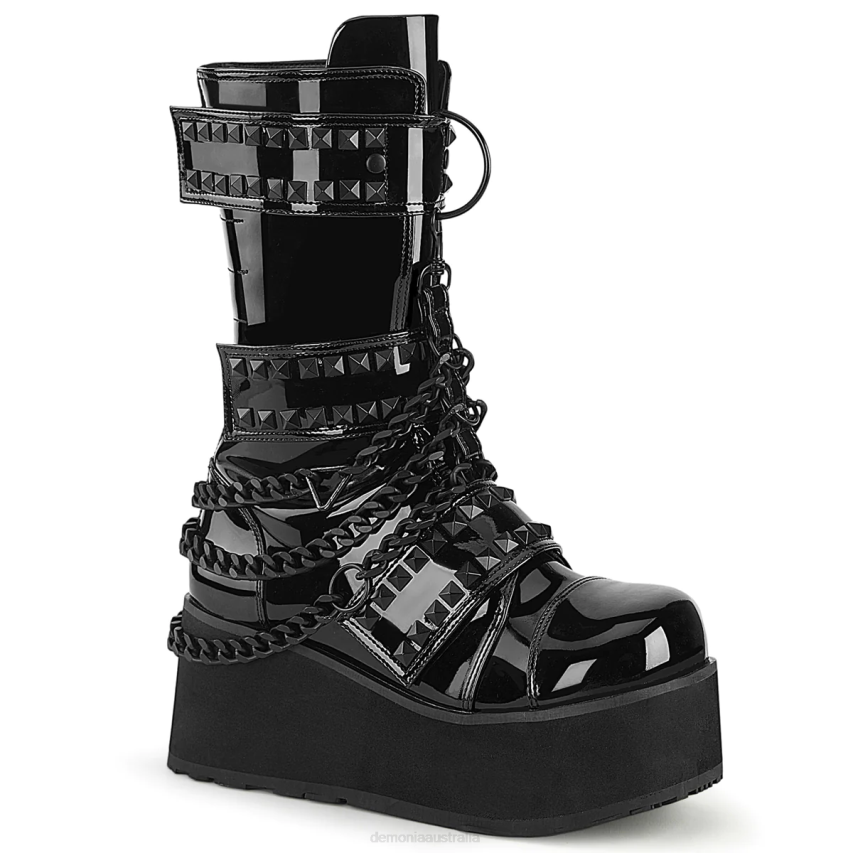 Black Patent Demonia Trashville-138 R6NZ1444