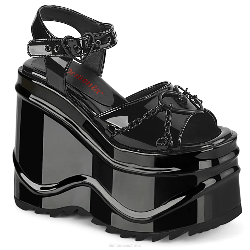 Black Patent Demonia Wave-09 R6NZ1487