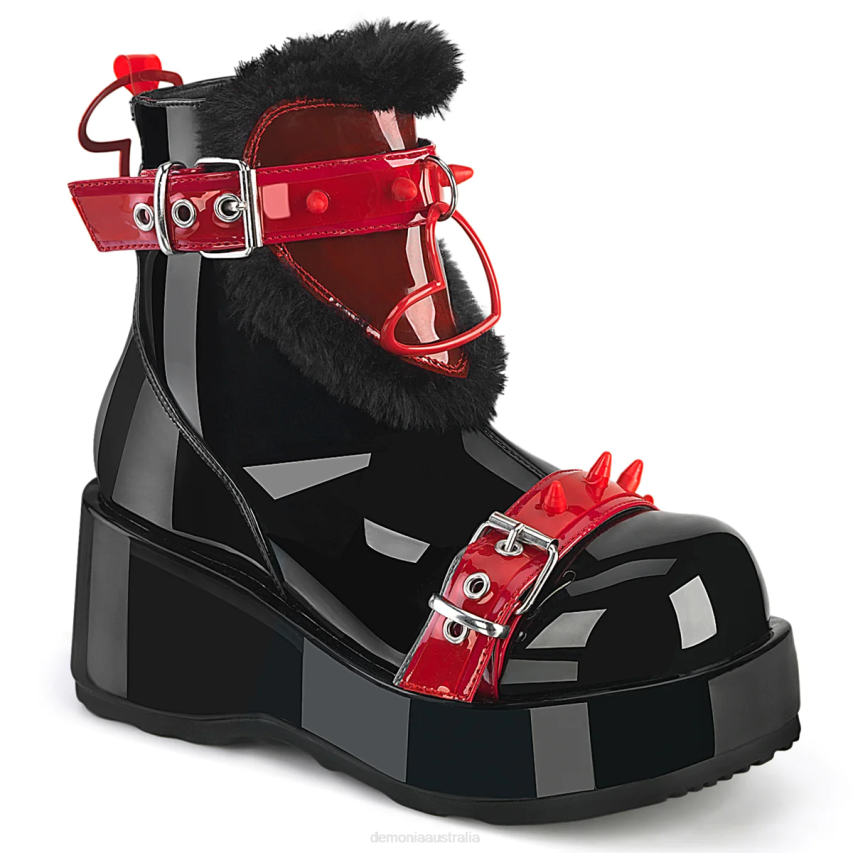 Black Patent-Red PVC Demonia Cubby-57 R6NZ1055