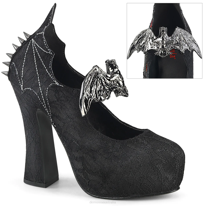 Black Satin-Black Lace Demonia Demon-18 R6NZ1082