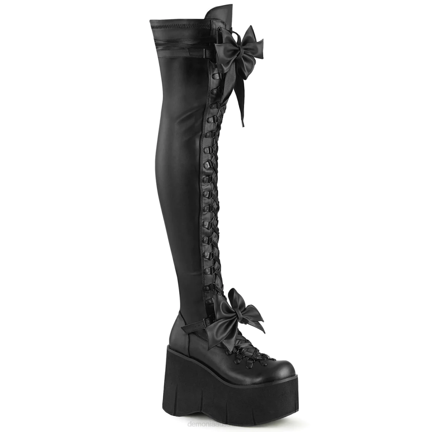 Black Stretch Vegan Leather Demonia Kera-303 R6NZ1202