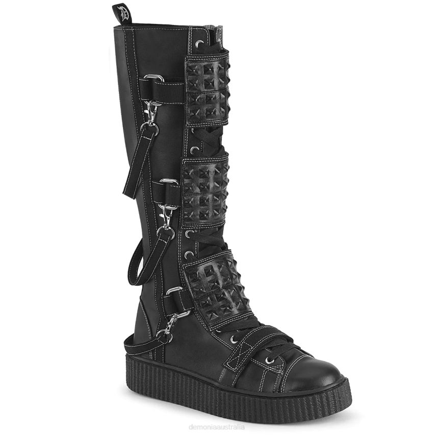Black Vegan Leather-Canvas Demonia Sneeker-410 R6NZ1360