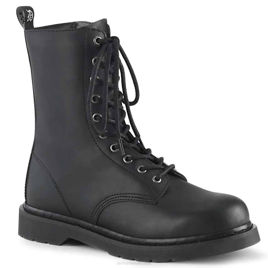 Black Vegan Leather Demonia Bolt-200 R6NZ948