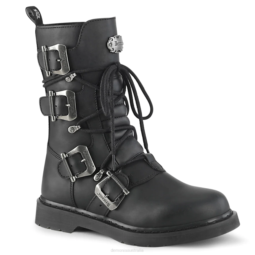 Black Vegan Leather Demonia Bolt-265 R6NZ950
