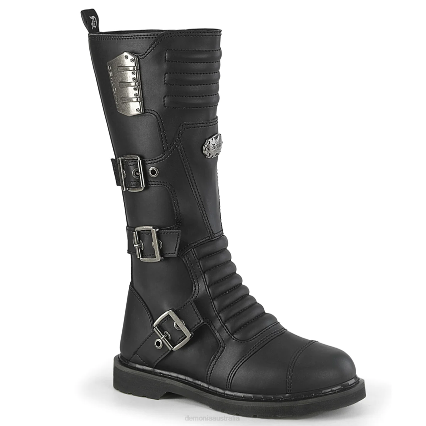 Black Vegan Leather Demonia Bolt-405 R6NZ955