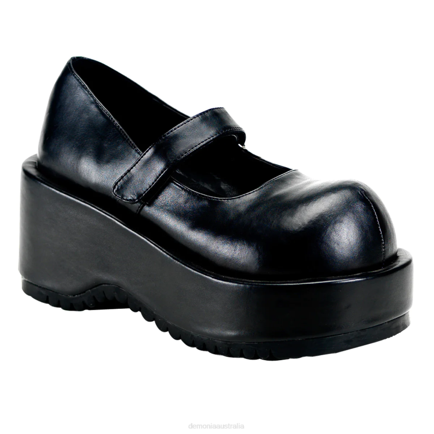 Black Vegan Leather Demonia Dollie-01 R6NZ1100