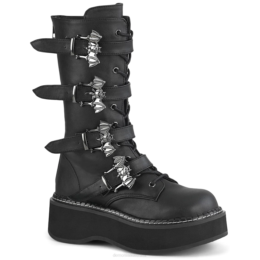 Black Vegan Leather Demonia Emily-322 R6NZ1137