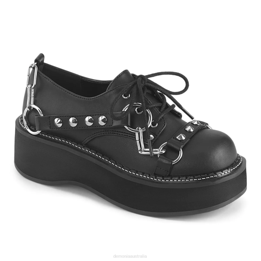 Black Vegan Leather Demonia Emily-32 R6NZ1135