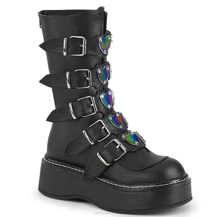Black Vegan Leather Demonia Emily-330 R6NZ1140