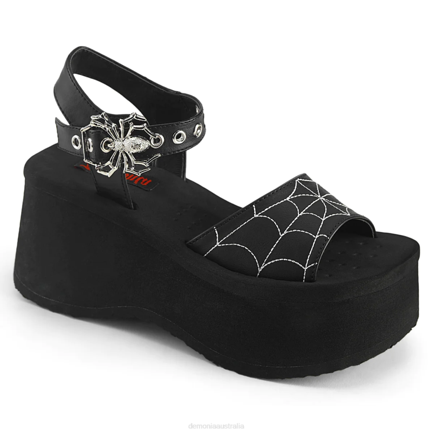 Black Vegan Leather Demonia Funn-10 R6NZ1155