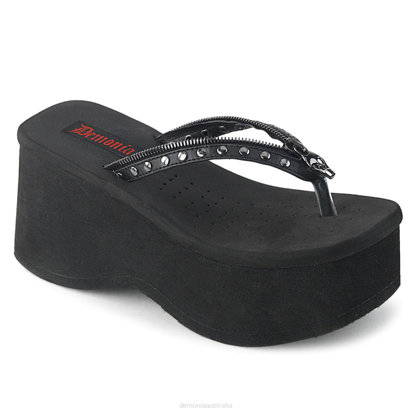 Black Vegan Leather Demonia Funn-33 R6NZ1168