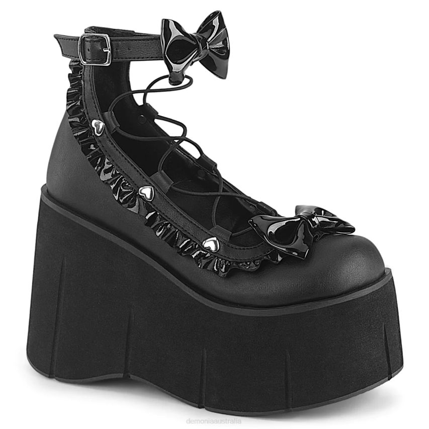 Black Vegan Leather Demonia Kera-18 R6NZ1198