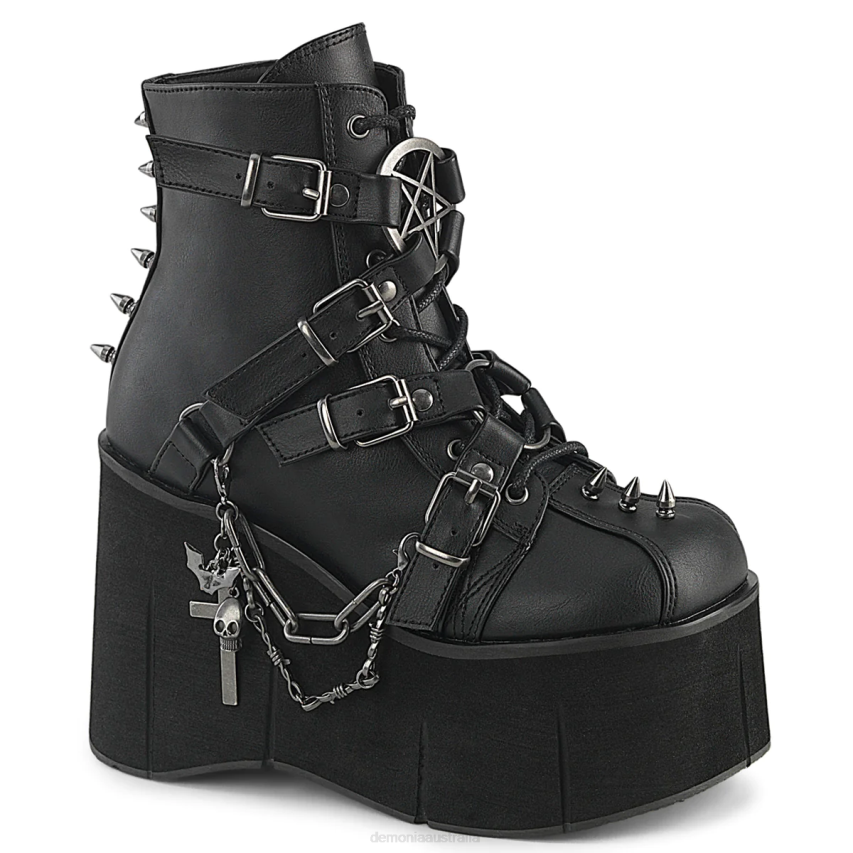 Black Vegan Leather Demonia Kera-68 R6NZ1208