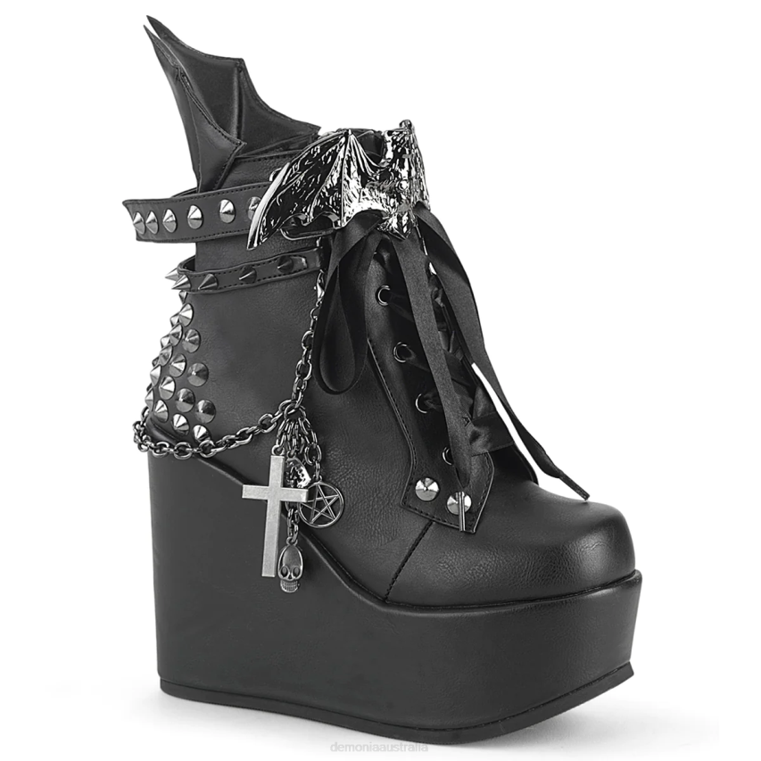 Black Vegan Leather Demonia Poison-107 R6NZ1231