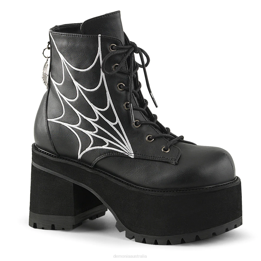 Black Vegan Leather Demonia Ranger-105 R6NZ1235